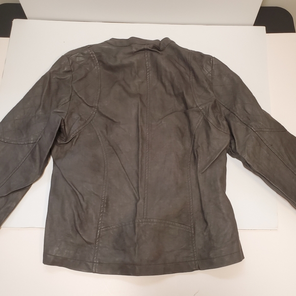 Vanity Women's Grey Faux Leather Jacket Size Large - Picture 6 of 10